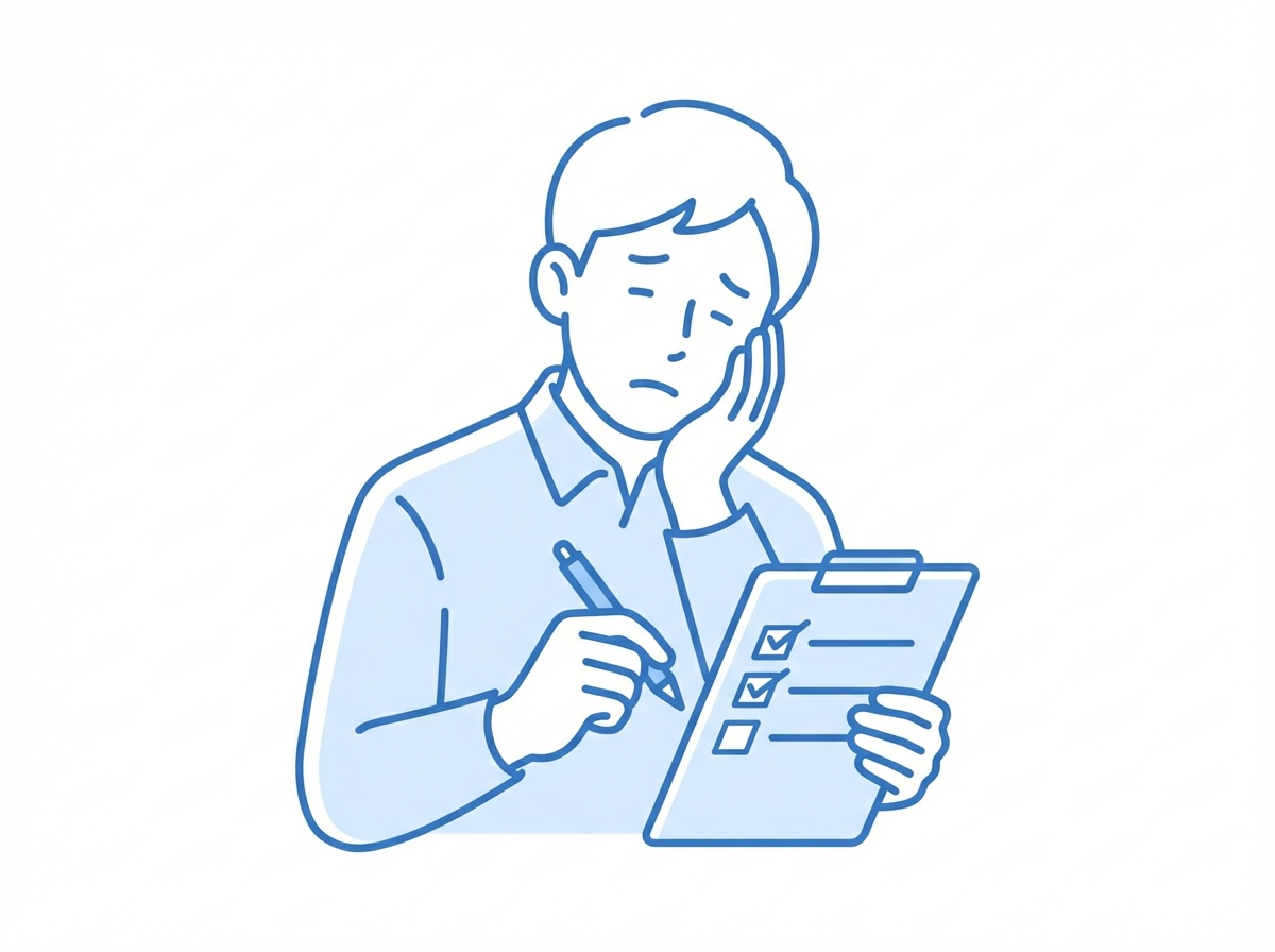 社内サーベイに無気力に答える様子