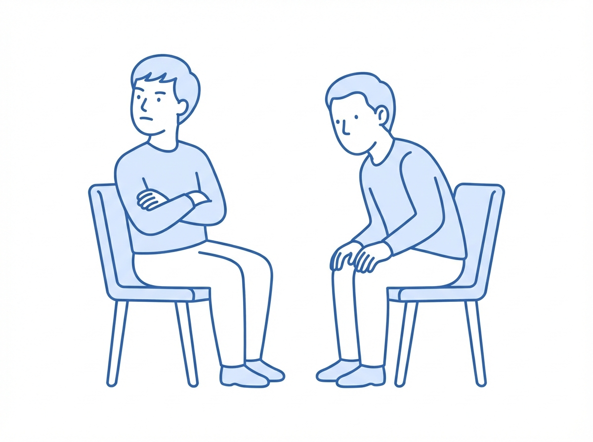 1on1面談で口を閉ざす様子