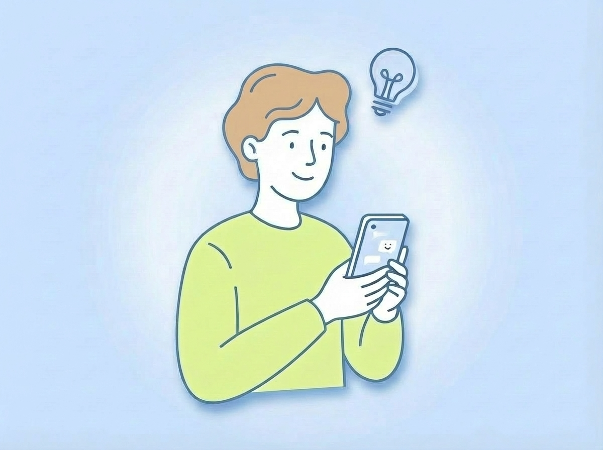 AIにならリラックスして話せる様子